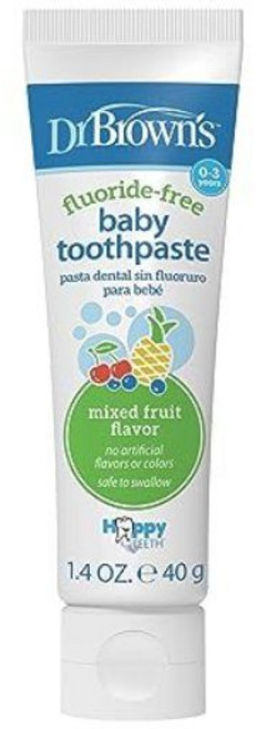 Dr. Browns 불소 없는 아기 치약 영유아 구강 관리 40g 0-3세 1팩, 혼합 과일, 40g (1팩)