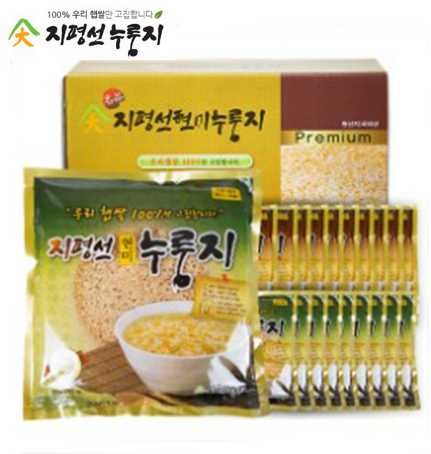 지평선 김제 지평선누룽지 150g x 20개 (백미10봉+현미10봉)/국내산 햅쌀100% 가마솥 누룽지 현미 보리