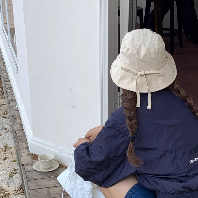 업홀드 바스락 여성 버킷햇 턱끈 햇빛차단 시원한 여름 벙거지모자