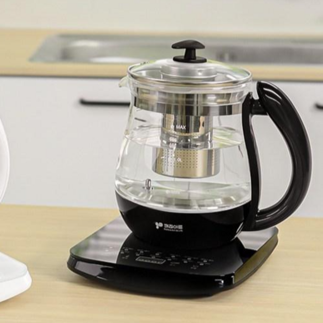 [올인원포트]키친아트 멀티 티포트 분유포트 1.7L 차탕기 약탕기 계란찜기 포함, 0.KIA-EK15(다다블랙)