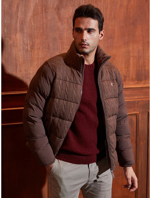 비버리힐스폴로클럽 남성 스타일 케이블니트패딩 JP807