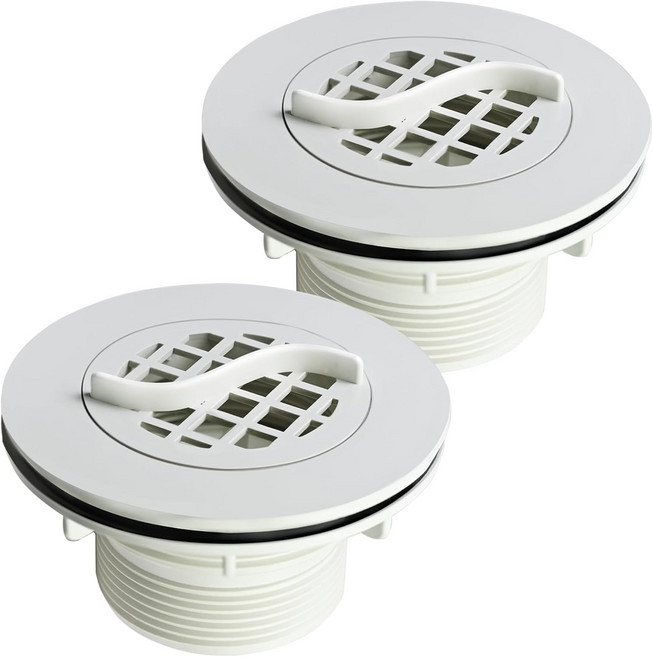 AQBB 2Pcs 나사형 입구 스트레이너 키트 1-12인치 호스 고무 세척기 및 너트 포함 스톡 탱크 풀 지상 풀에 사용 가능