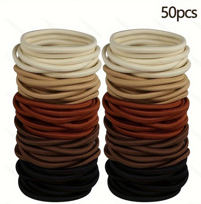 [50개세트]대용량 고탄력 짱짱한 헤어고무줄 머리끈