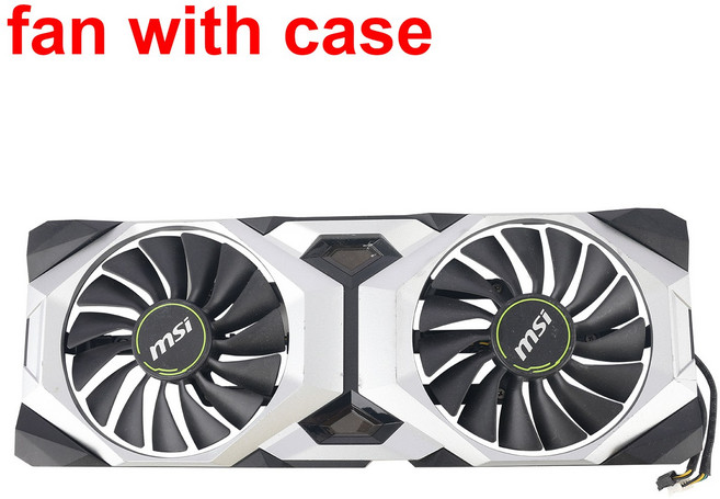 MSI RTX 2080 Ti Vertus 비디오 카드 방열판 그래픽 교체 팬 케이스 포함 88mm PLA09215B12H, [01] fan with case, [01] 없음 RGB, [01] Black, 1개