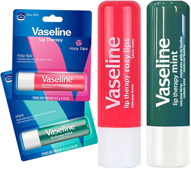 유니레버 바세린 립 테라피 고보습 립밤 -H.C, 2개, 4.8g, 로지립스+민트