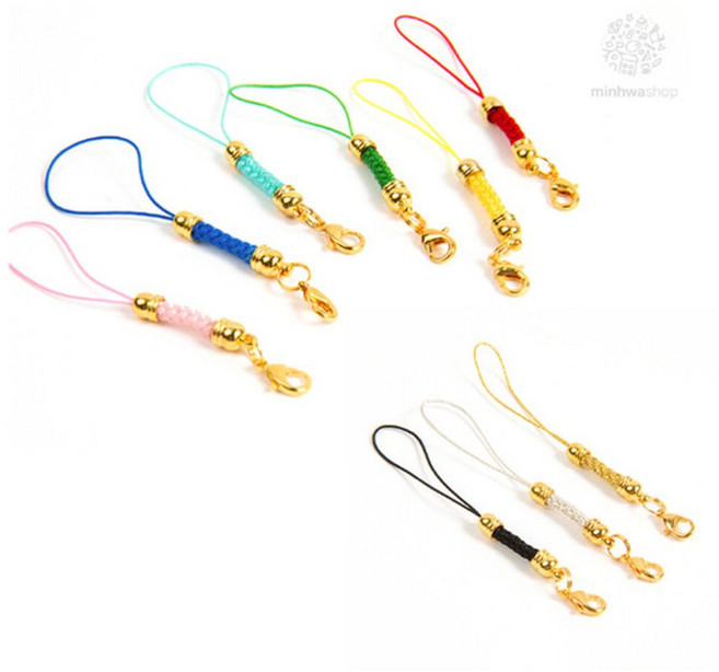 민화샵 핸드폰줄 스마트폰 연결고리 고급 10개, 1개, 금색