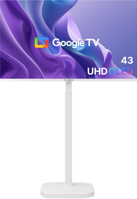 무빙큐빅스 스마트 43인치 4K UHD QLED 삼탠바이미 X PRO 셋트 이동식 tv 거치대 스탠바이미 삼텐바이미 중소바이미, 고객직접설치, 이동형 스탠드, 109cm(43인치)