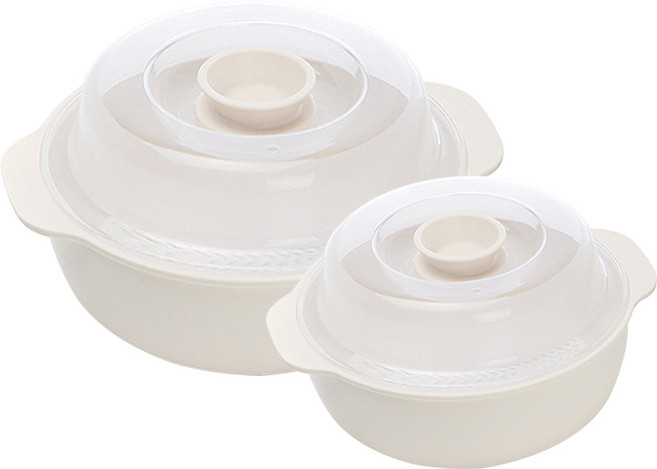 홈하우스 전자레인지 찜기 550ml+1200ml 세트, 아이보리, 1세트