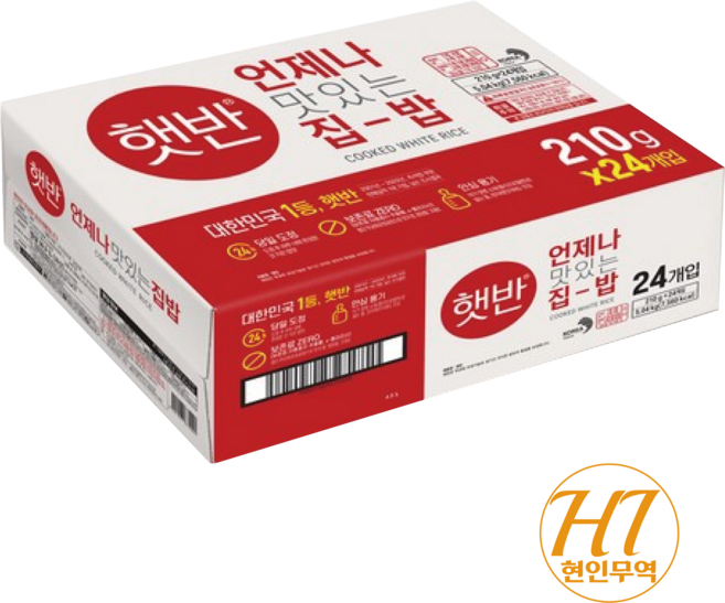씨제이 햇반 백미밥, 24개, 210g
