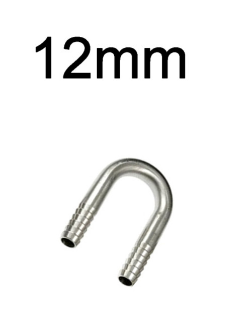 호스 바브 304 스테인레스 스틸 U자형 엘보 테일 파이프 피팅 물 가스 오일 어항 6mm 10mm 1 PC, 12MM, 1개