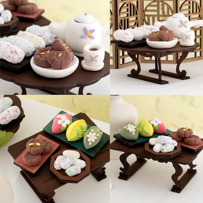 민화샵 전통소반 만들기 DIY 점토공예 전통소품 클레이만들기, 민화 전통소반_책상반(+컬러클레이 5색)