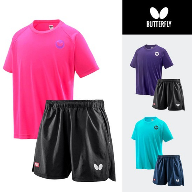 버터플라이 탁구 반팔 반바지 유니폼 세트(풀그레스)