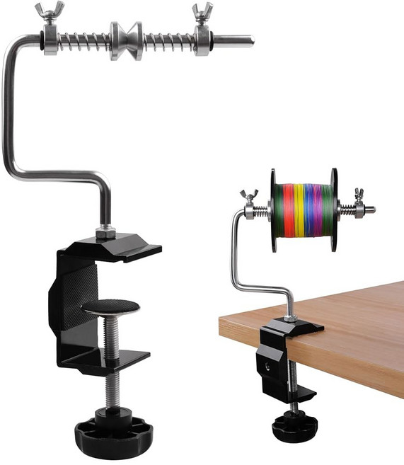 클램프 조절 가능한 안정적인 릴 스풀러 기계 스풀링 스테이션 시스템 휴대용 낚싯줄 액세서리가 있는 JOGFFDE 와인더, Type A-with Clamp, 1개