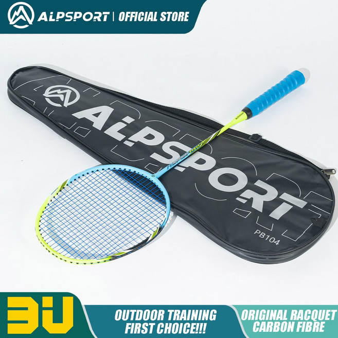 배드민턴 ET RR 카본 POWER 하이텐션 2개 공격 위한 라켓 RA G5 포장 손잡이 챔피언십을 ALPSPORT 1개 22LBS BADM 모델 가방 3U, 1PCS Blue Bagged