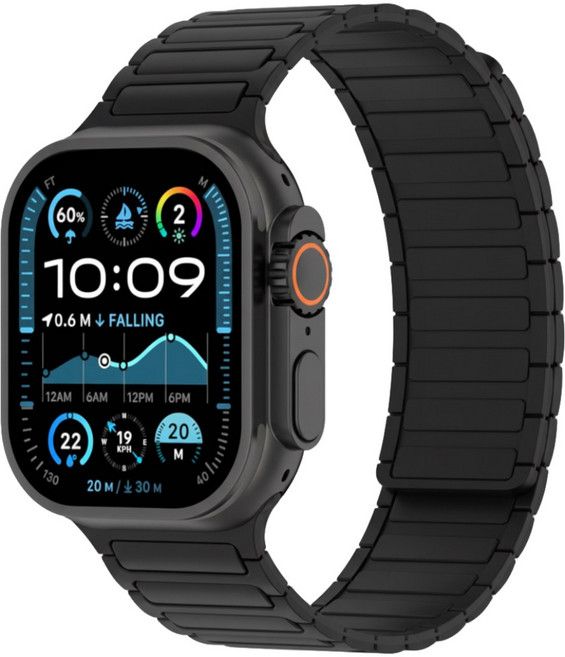 포스워백 애플워치 호환 스트랩 마그네틱 자석 스트랩, 1개, 블랙