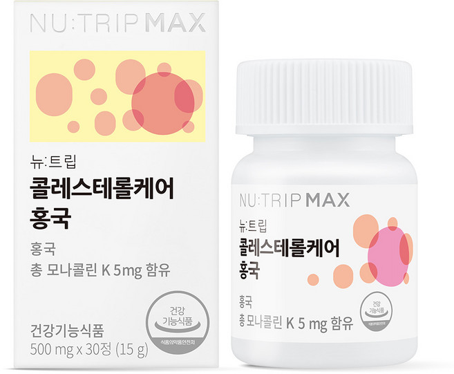 뉴트립 콜레스테롤케어 홍국 500 mg, 30정, 1개
