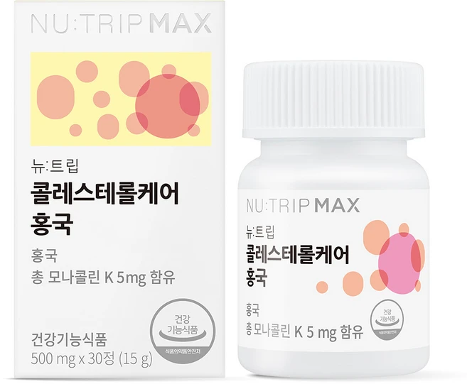 뉴트립 콜레스테롤케어 홍국 500 mg, 30정, 1개 - 쿠팡