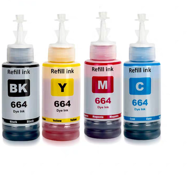 664 染料墨水補充瓶, 1套4色墨水（70ML), 1個
