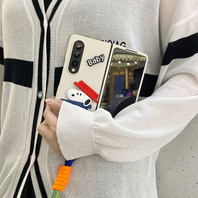 삼성 갤럭시 z폴드6 z폴드7 투명실리콘 입체 캐릭터 스누피 핸드폰케이스