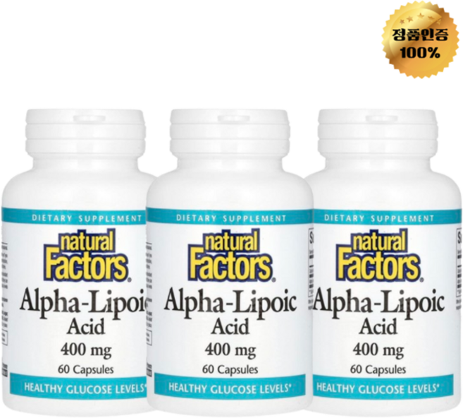2+1 내추럴팩터스 알파리포산 400mg 캡슐 60정, 3개