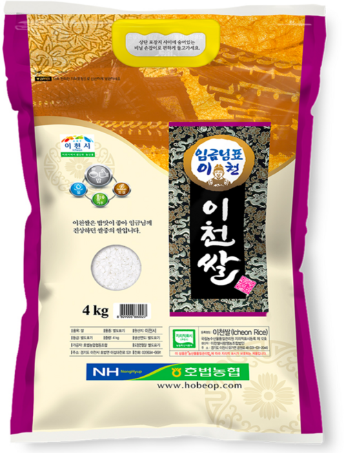 신사 MG 26년햅쌀 임금님표 이천농협 당일도정 백미, 상등급, 1개, 4kg