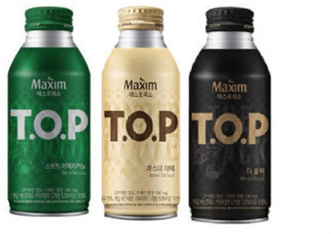 맥심 티오피 TOP 커피 블랙 라떼 스위트아메리카노 캔커피, 380ml, 24개