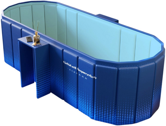 UB 접이식 욕조 미니 테이블 무조립 이동식 반신욕 목욕통 성인용 대형, 1개, 블루