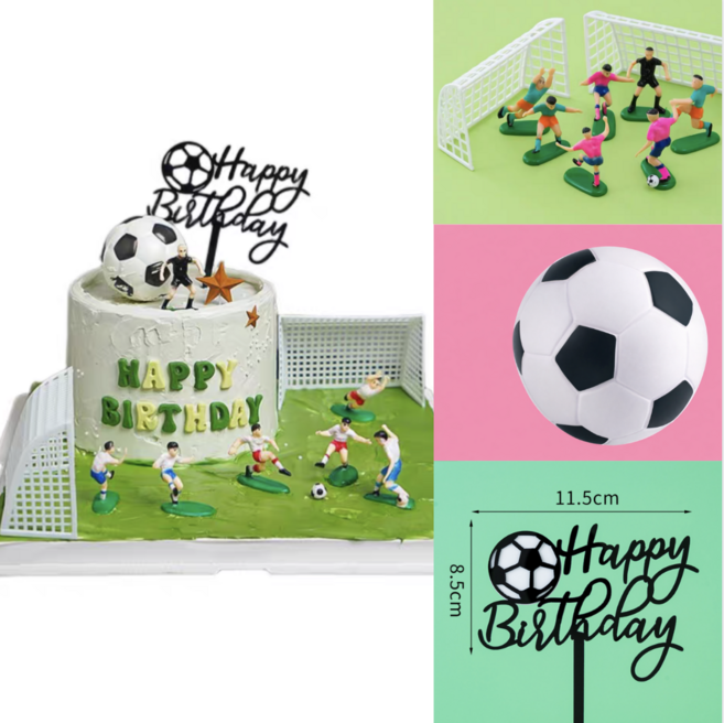 메리멜팅 축구케이크장식 풋살 골키퍼 축구공 토퍼, 1세트, 혼합
