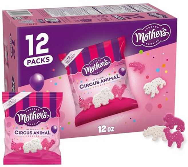 마더스 쿠키 오리지널 서커스 애니멀 340g 캐디 (12 Mother's Original Circus Animal Cookies | Frosted Vanilla Shortbre