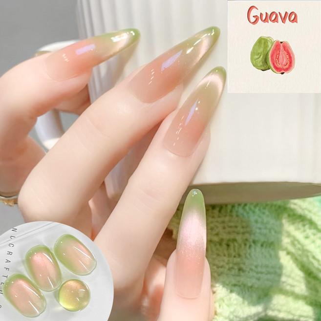 [올해 완전 핫한!] 자석젤 구아바젤 과일 마그넷 컬러젤 여름네일 자석 젤네일 네일은재료빨 자석증정, 1개, 12ml, 구아바 자석젤