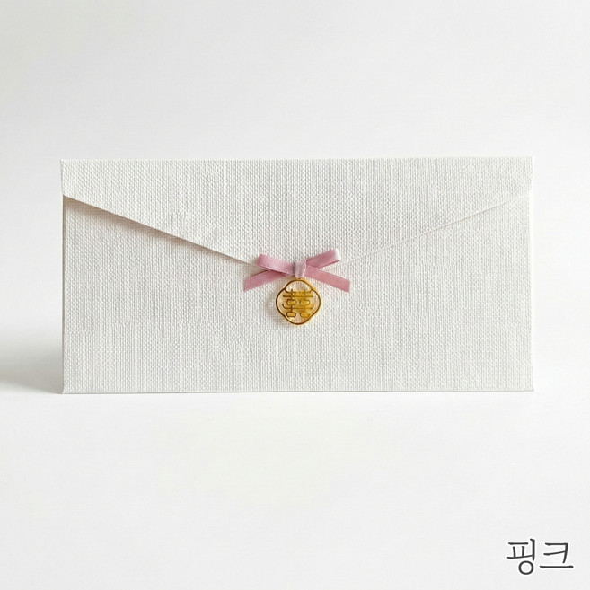 이수앤 프리미엄 명절 설날 새뱃돈 상품권 예단 용돈 봉투, 1개, 핑크리본