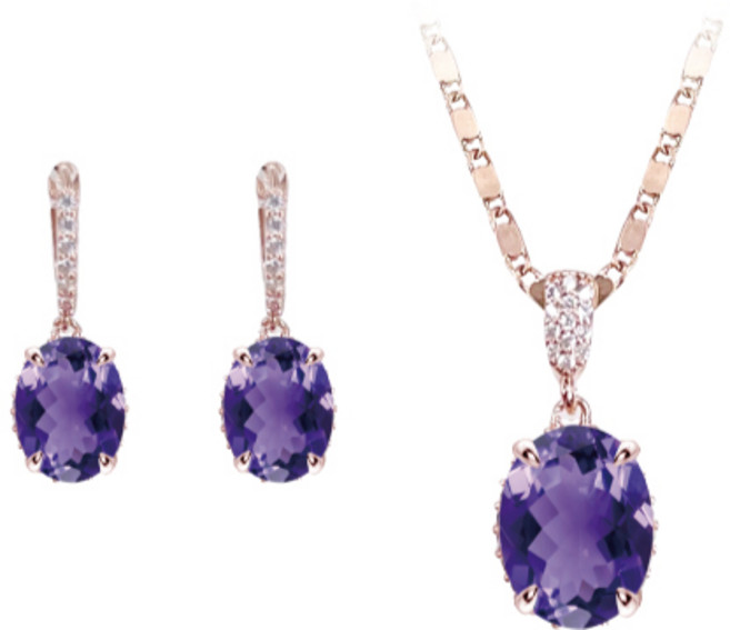 [혜성 주얼리] 루이즈 딥퍼플 자수정 귀걸이 목걸이 2종