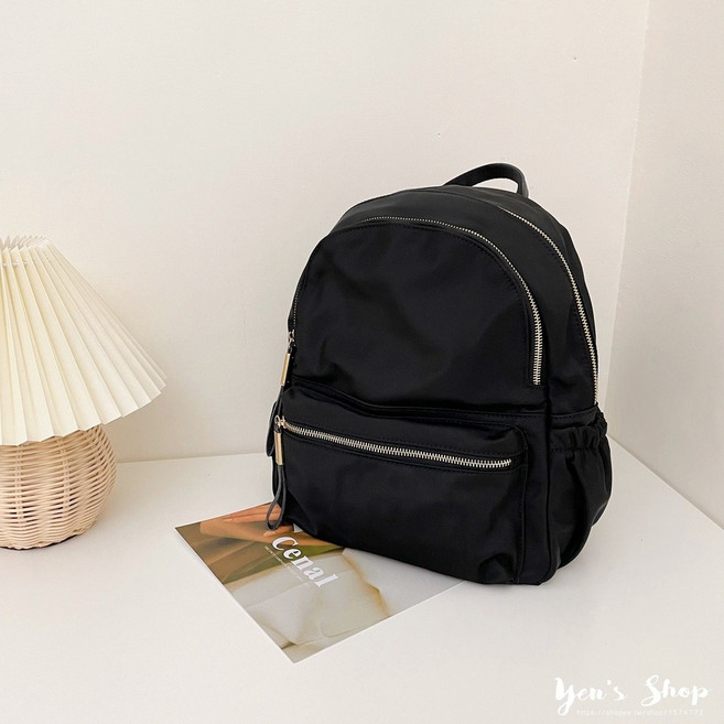 Yen's Shop 雙層尼龍後背包 輕便舒適 上班通勤 日常出遊