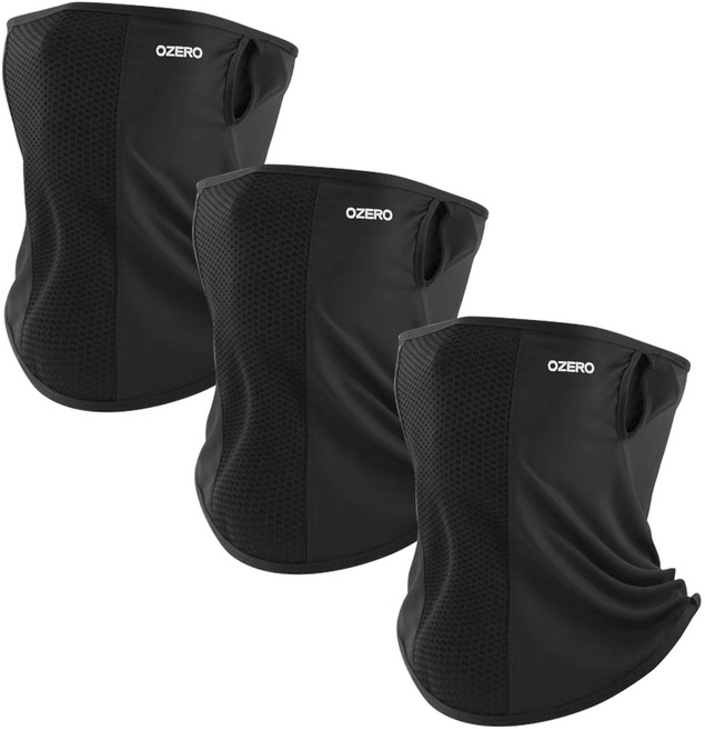 오제로 자외선 차단 쿨 스포츠 골프 마스크, 3개, 블랙+블랙+블랙