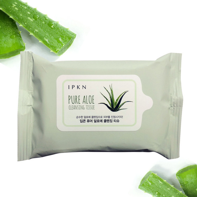 입큰 퓨어 알로에 클렌징 티슈 20매, 20매입, 1개