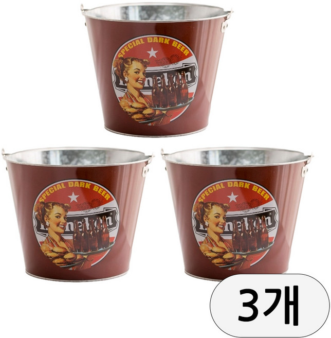 [데코봉봉] 양철 맥주 양동이(브라운)
