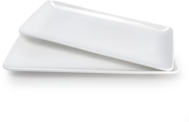 온담도자기 본차이나 직사각 접시 호텔 찬기 25.5cm, 2개, 화이트