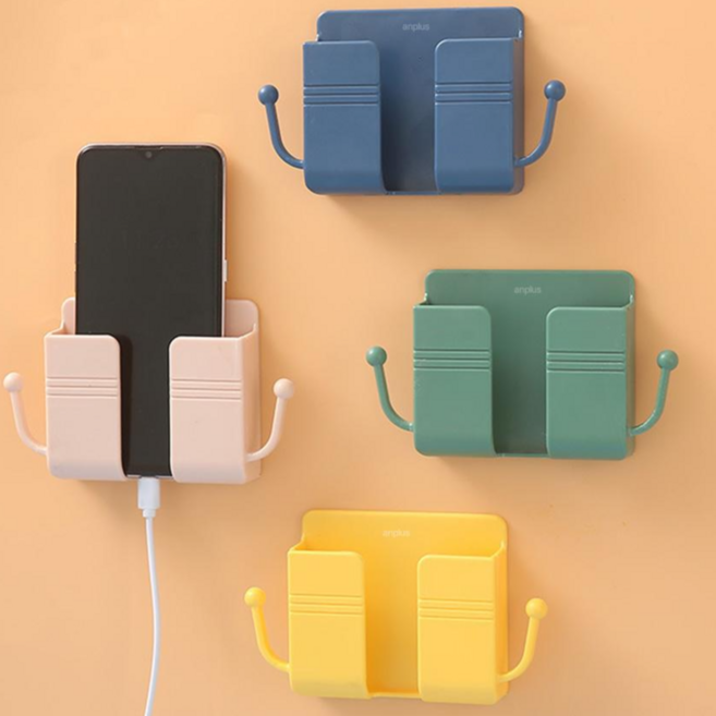 앙플러스 다용도 리모컨 거치대 정리함 리모콘 보관함, 1개, 화이트+핑크+그린+네이비+옐로우