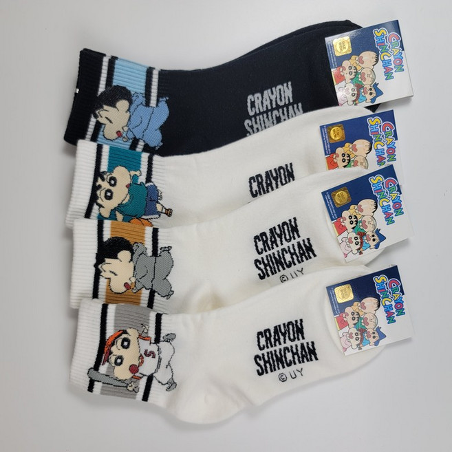 짱구 케릭터 중목 양말 세트 귀여운 캐릭터 남녀공용 양말 학생 선물