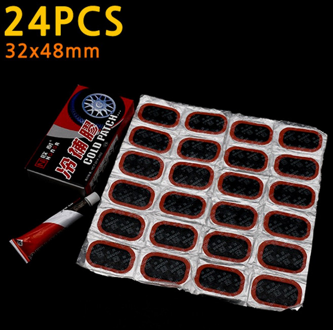 자전거 타이어 튜브 펑크 패치 24PCS 수리 빵꾸 땜빵 오토바이 바이크 킥보드, 1개, BI183.선택 - 타이어튜브 펑크패치 24PCS