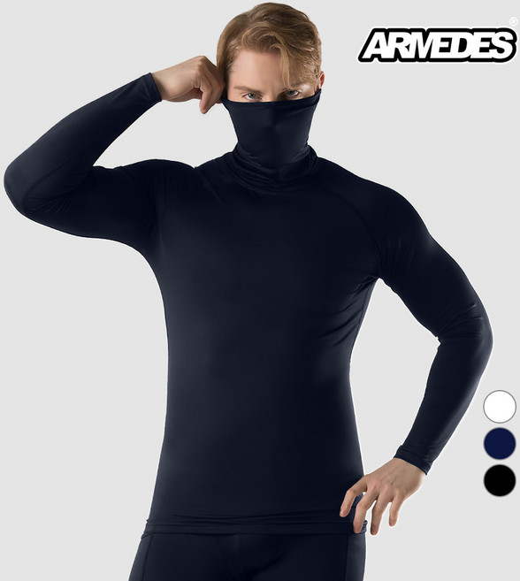 아르메데스 남성용 안면 마스크 터틀넥 언더레이어 긴팔 상의 AR-152