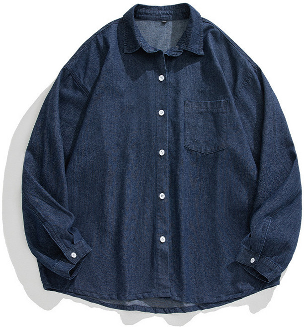 UPPERCUT 남성 긴팔 오버핏 워싱 데님 셔츠 자켓 빅사이즈 남녀공용