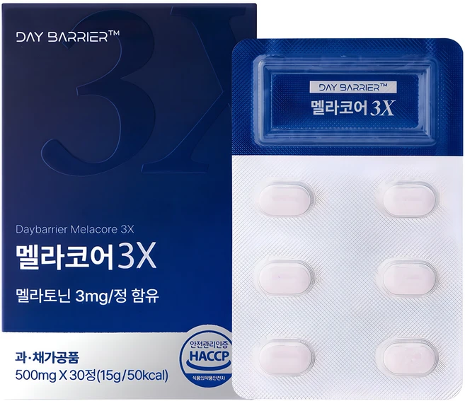 데이배리어 멜라토닌 멜라코어 3X 15g, 1개, 30정 - 쿠팡