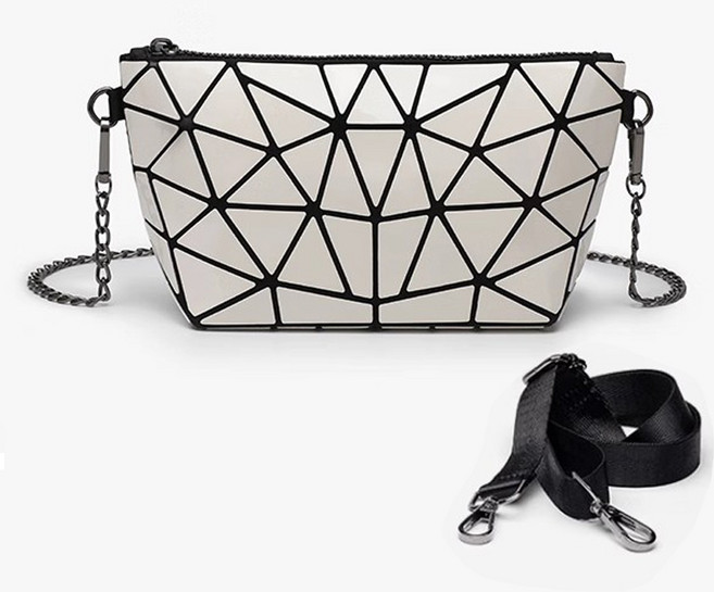 프리즘 큐브 크로스백 미니 데일리 다용도 파우치 핸드폰 가방 와이드스트랩+체인스트랩