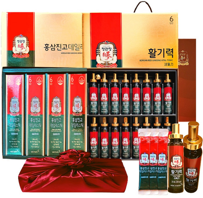 정관장 6년근 홍삼정 활기력 +홍삼진고 홍삼스틱 620g 가정의달 추석 명절 부모님 여행 선물세트 1개, 1세트
