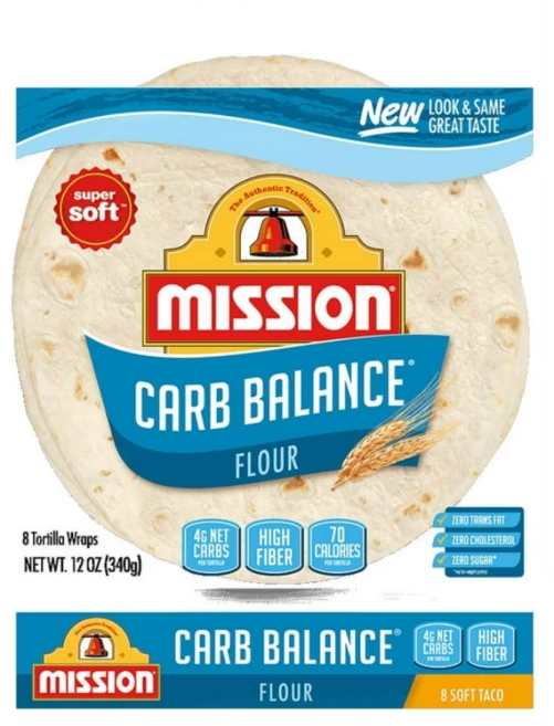Mission Carb Balance 무설탕 저탄수화물 또띠아 8개입 340g x2팩, 1개 - 쿠팡