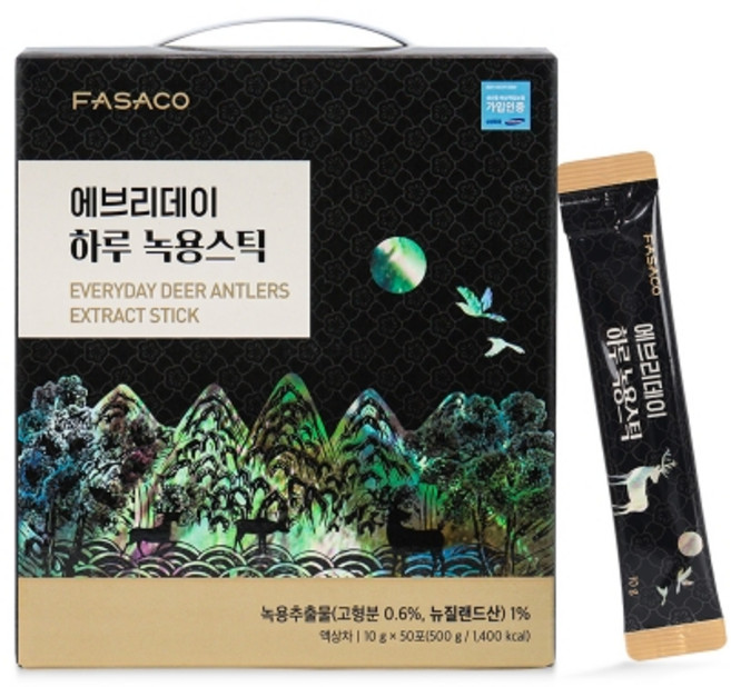 녹용 홍삼 진생베리를 더해 에브리데이 하루 녹용스틱 50포, 1박스, 500g