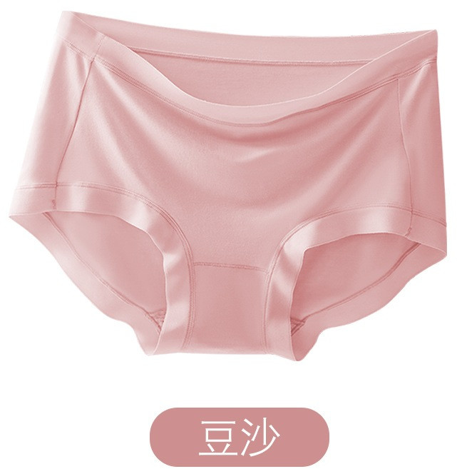 裸感莫代爾 無痕內褲 中腰 透氣 全棉襠 少女內褲 H-c50, H-c50_裸感莫代爾內褲_豆沙,XL