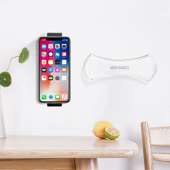 ONE+1매직스틱 만능 접착식 다용도 휴대폰 거치대, 블랙, 1개