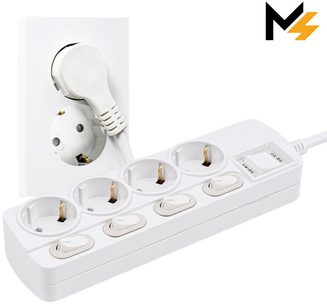 몬스터탭 슬림플러그 국산 개별 멀티탭, 1개, 개별 4구 화이트, 5m